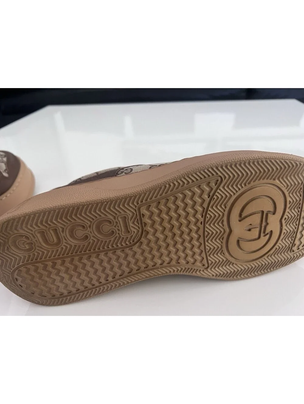 GUCCI $1010 Women's Chunky GG Brown Platform Sneakers Size 6